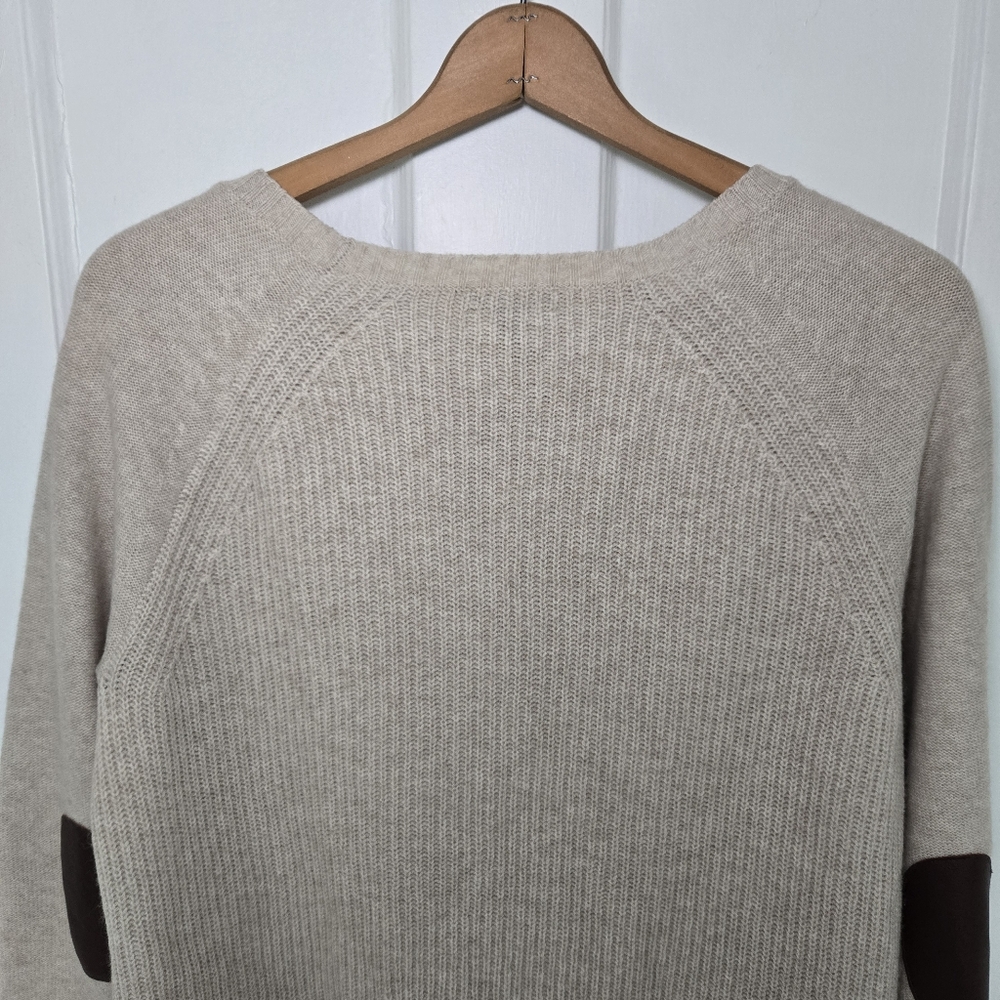 J. Crew Women's Wool Sweater Leather Elbow Patches Size S Dark Academia Poetcore - Picture 10 of 11